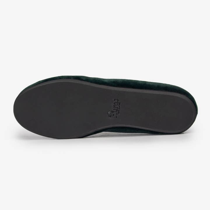 Mocassini in velluto verde (donna) per la vendita all'ingrosso da parte di Humswear