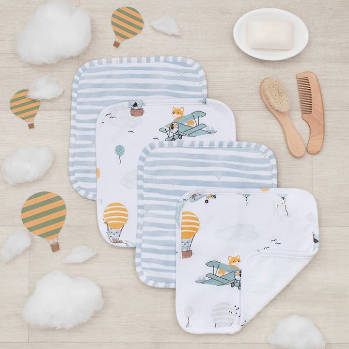 Living Textiles - Wholesale Bath & Body Set - Baby - 5pc Bath Gift Set - Up And Up Away3