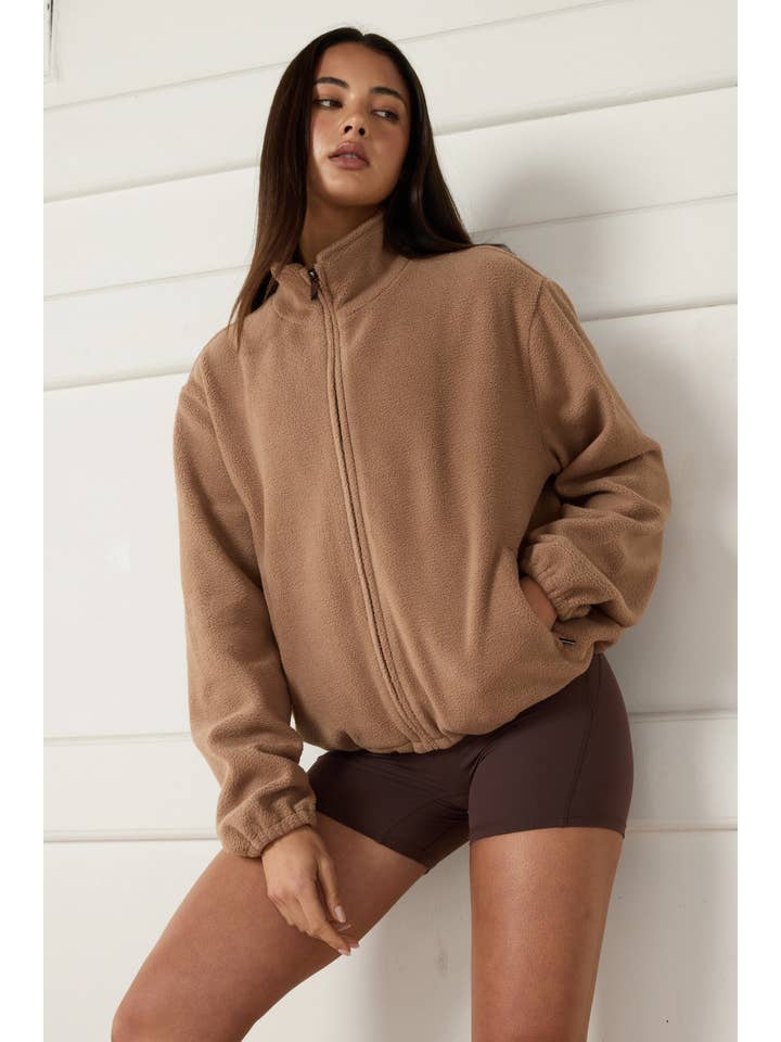 Hazelnoot Zachte Fleece Ritsjas voor groothandel op Faire7