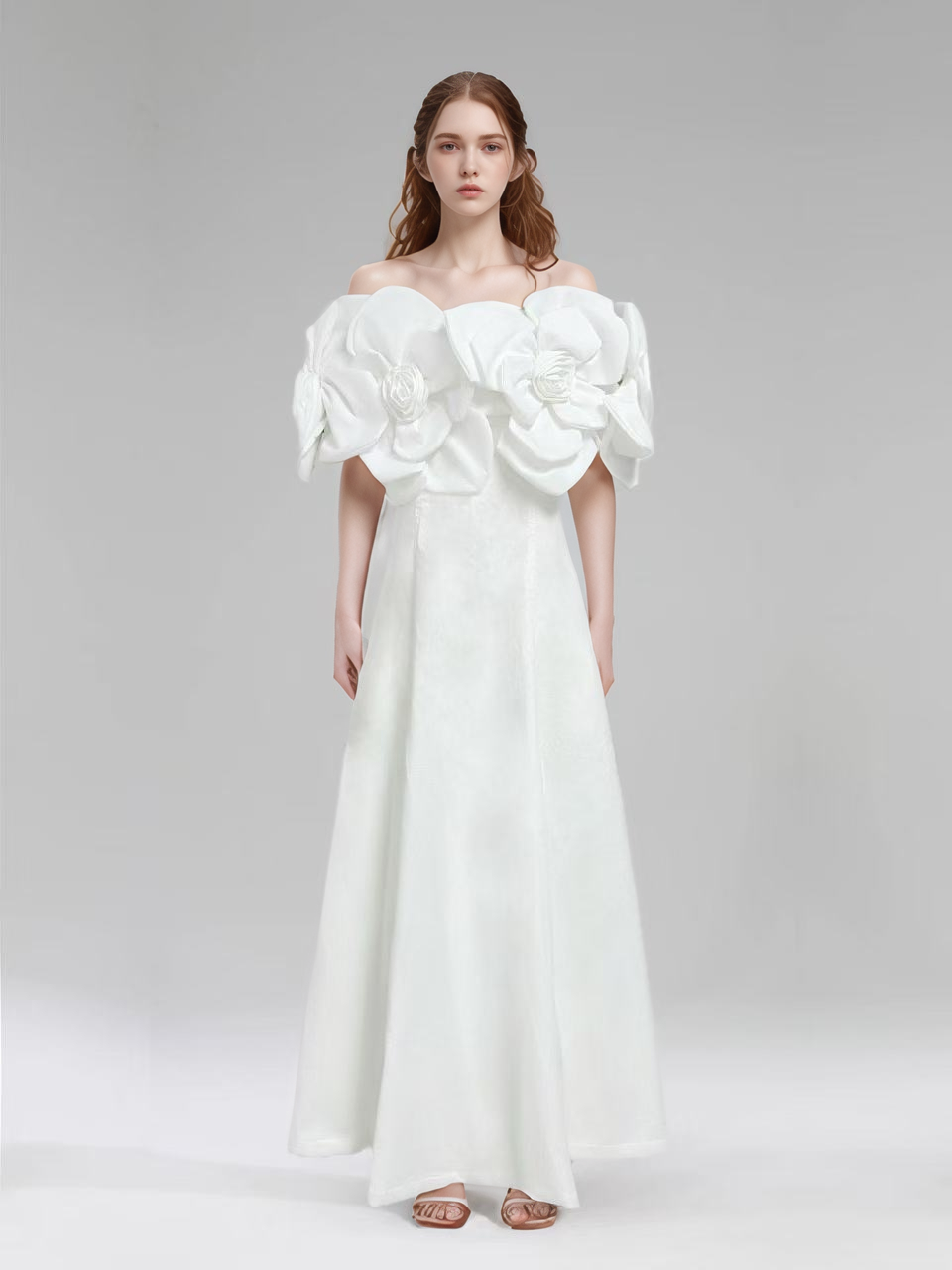 Productseeker - Wholesale Skirt - Women's - DR493 Elegant A-Line Skirt with 3D Floral Slim Fit Design2