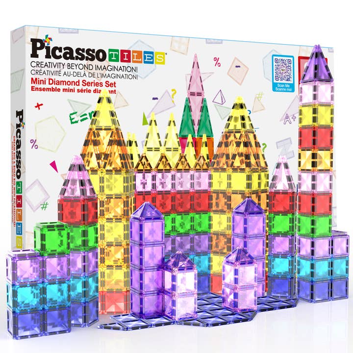 PicassoTiles 80pc Travel Size Magnetic Tile Building Set for wholesale by PicassoTiles