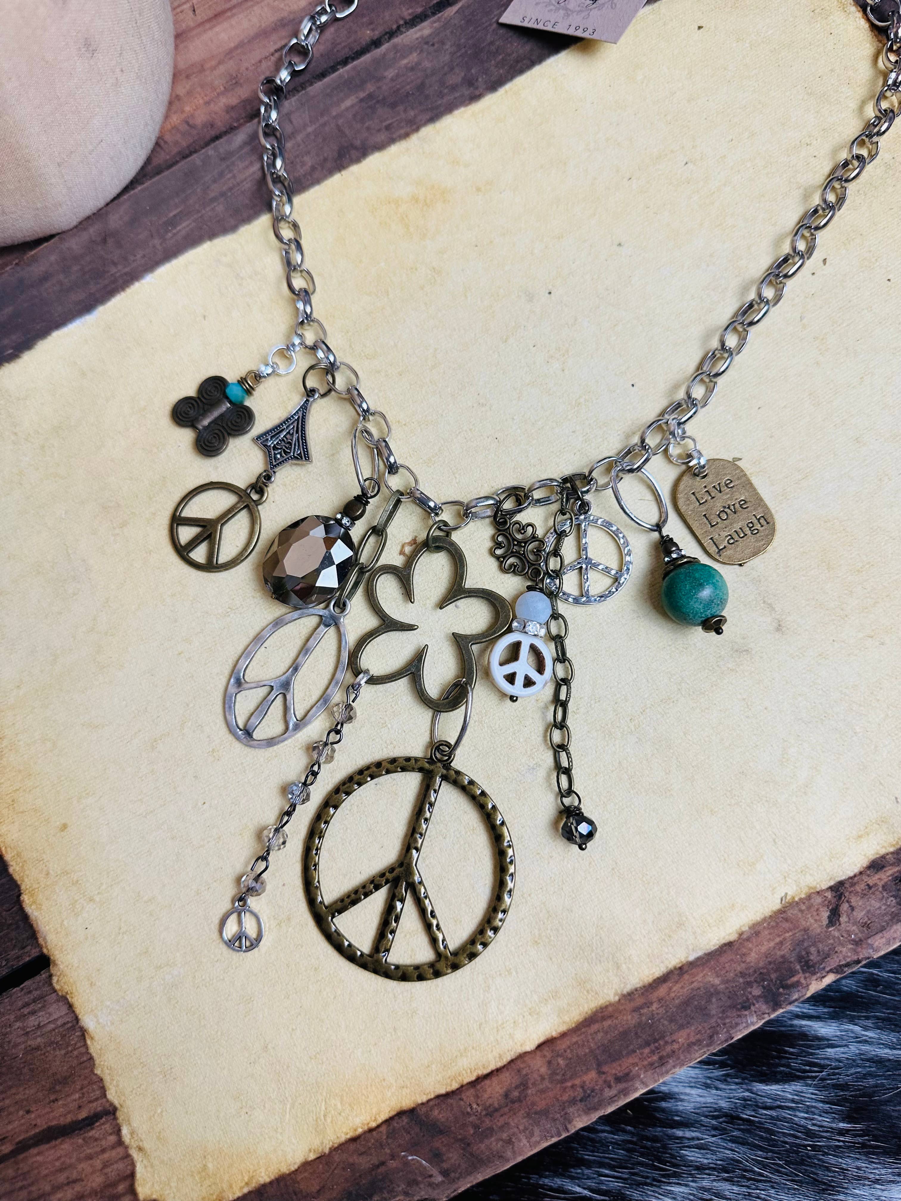 Scooples Jewelry - Wholesale Link & Chain Necklace - Gypsy Junk Originals Peace Neck2