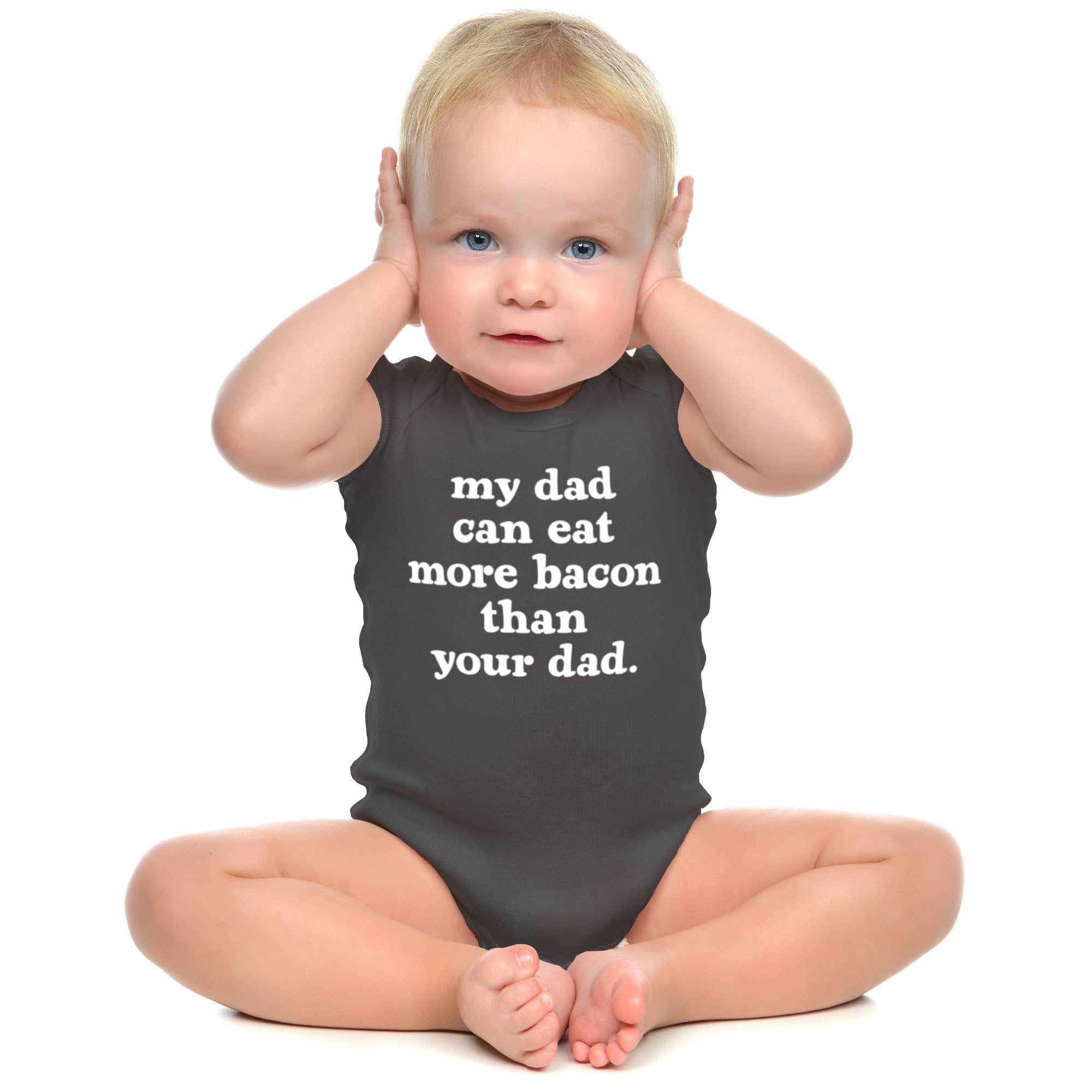 Wry Baby – Engroshandel Bodysuit - Baby – Min far kan spise mere bacon end din | Sjovt babytøj1