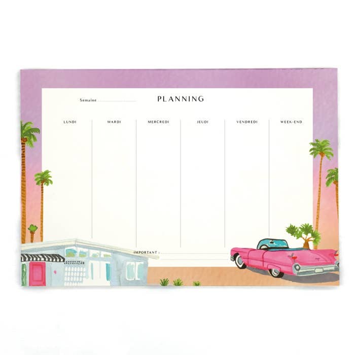 Quartier Libre Papier - Wholesale Notepad - Planning Palm Springs Free Time1