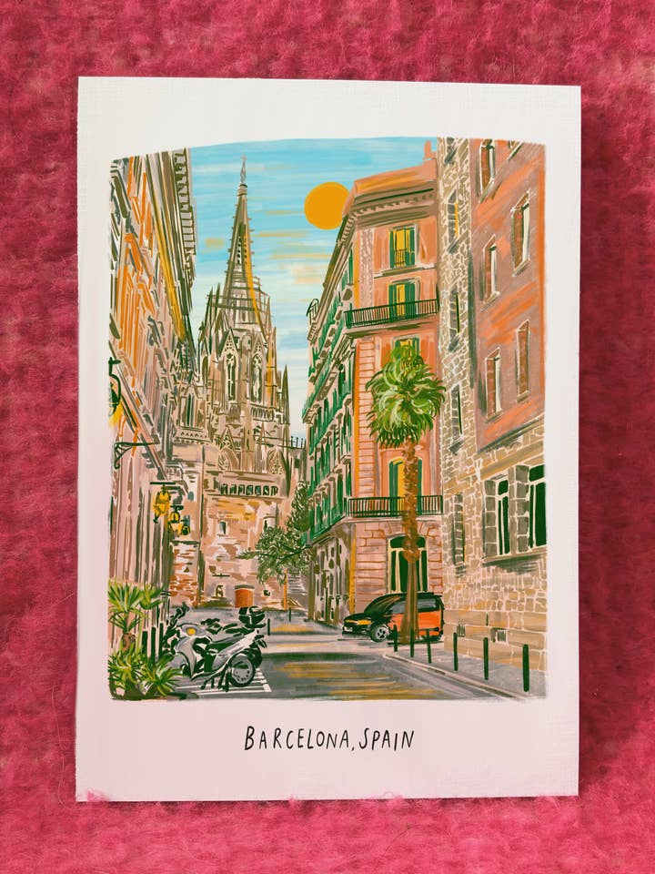 Barcelona, Spain Print for wholesale by Modge Design Studio
