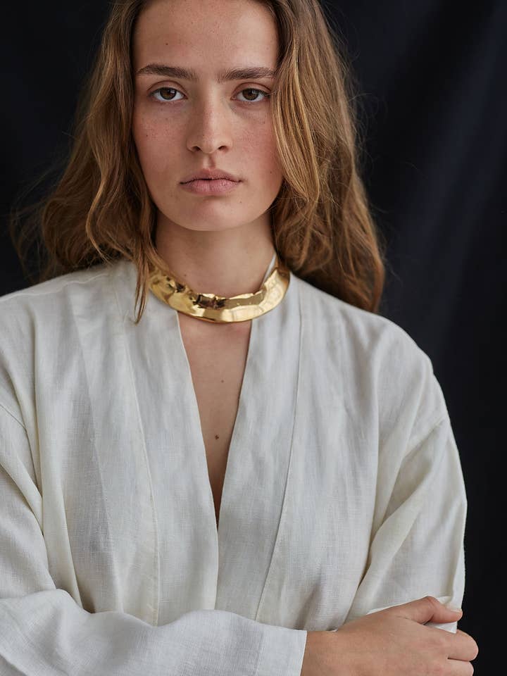 WA MEDIUM BRASS CHOKER for wholesale by MUSSO STUDIO