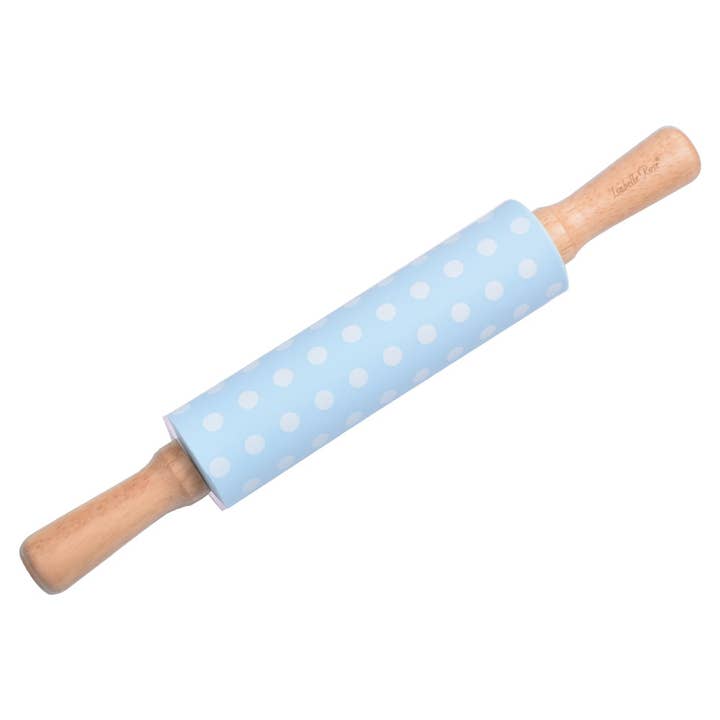Kids silicone rolling pin with dots blue 30 cm Isabelle Rose for wholesale by Isabelle Rose