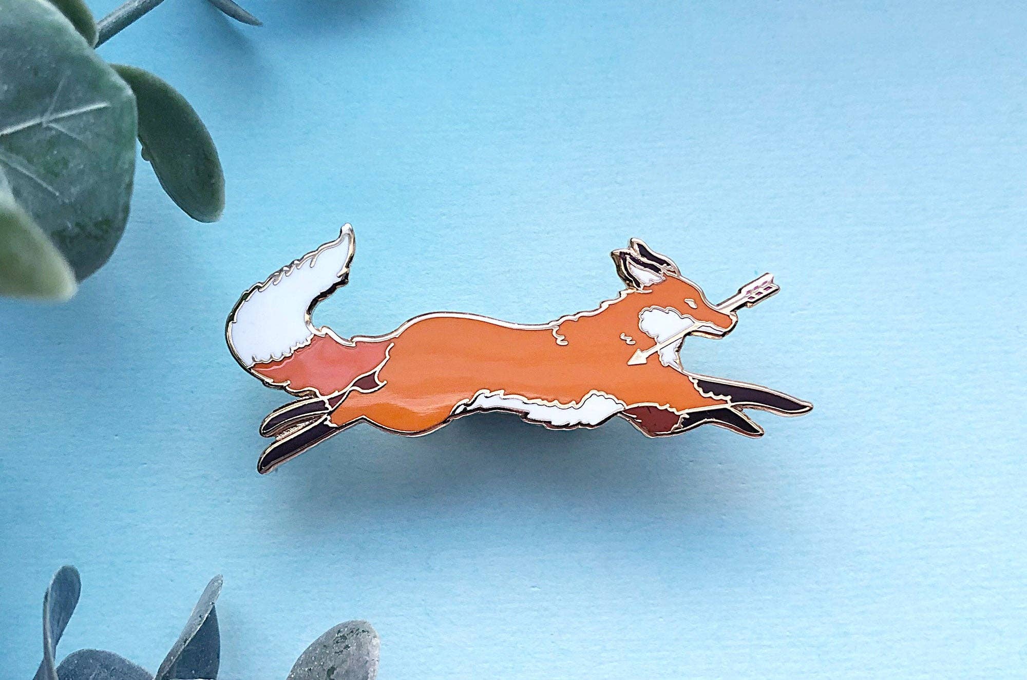 Alum and Ink - Wholesale Lapel Pin/Button - Red Fox Thief Enamel Pin4