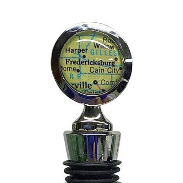 Custom Map Wine Stopper | Keepsake | Secure Silicone for wholesale by Miss Crabtree