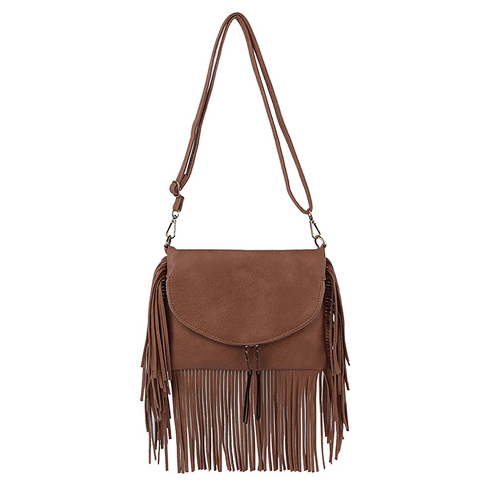 Collections by Fame Accessories - Wholesale Crossbodytas - Dames - Schoudertas met klep en franjes9