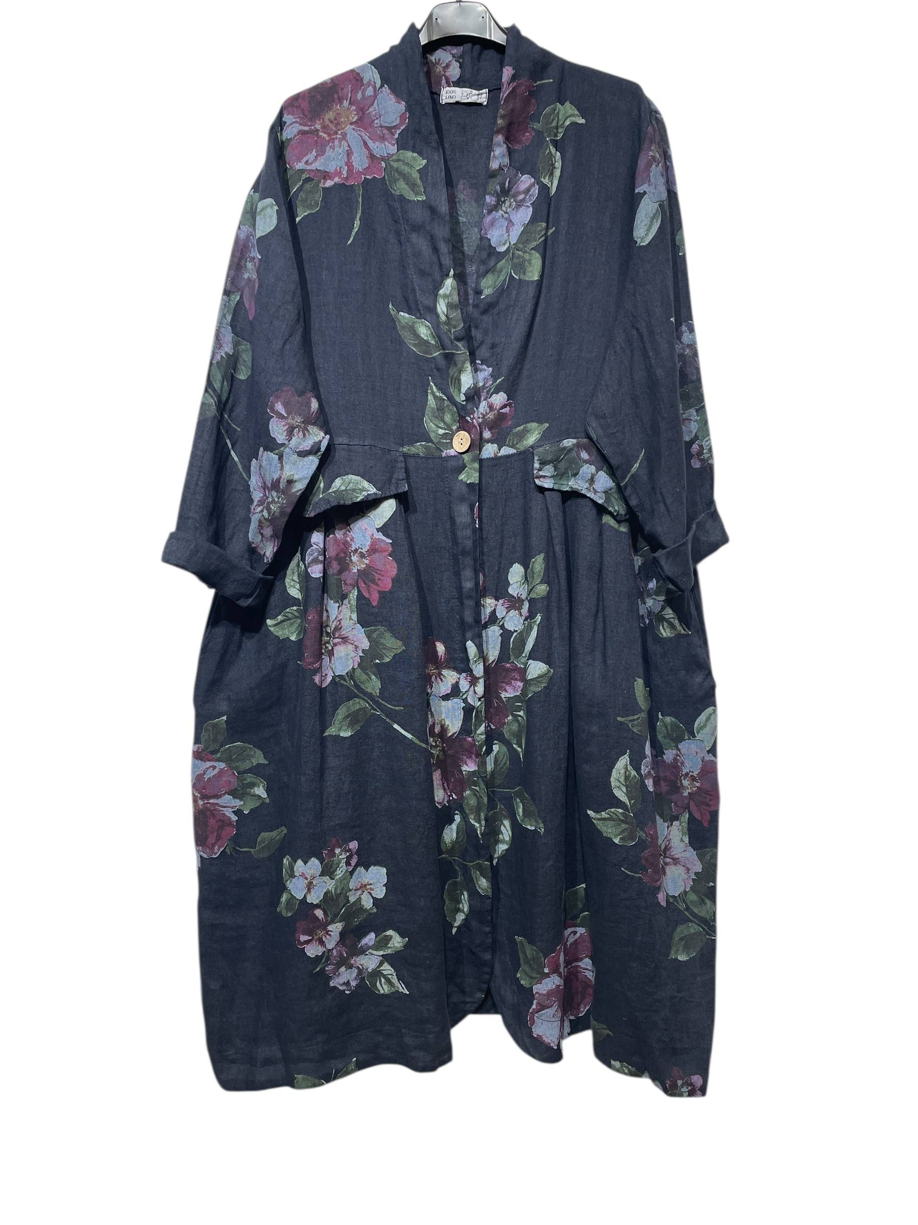 LINEN & COTTON HOUSE - Wholesale Jacket - Women's - JACKET 1142 FLOWERS LINEN MATERIAL WITH POCKETS28