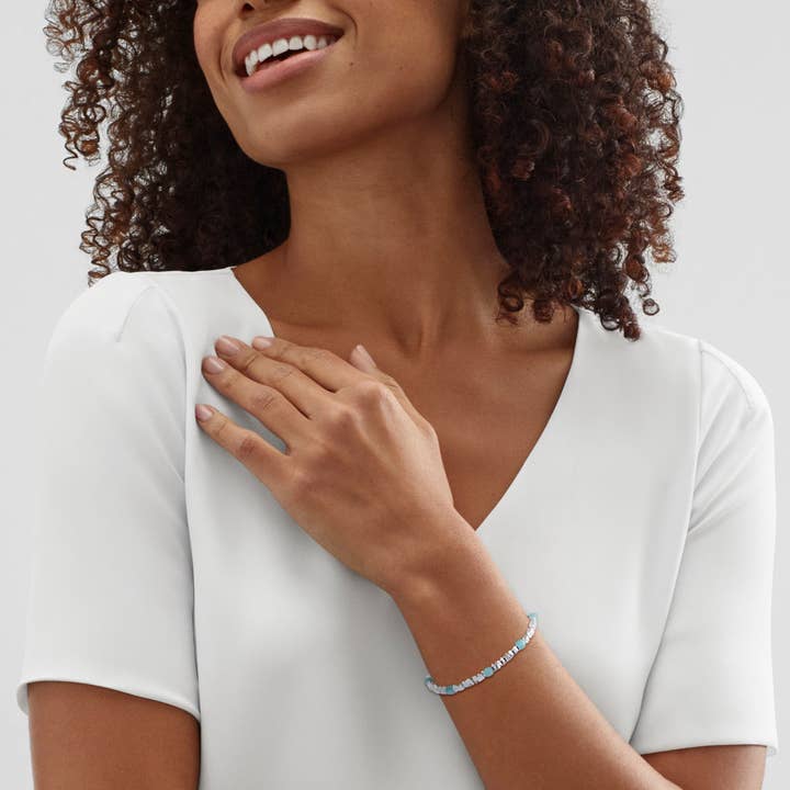 White Silpada 'Delightful Moment' Silver Mixed Stones Bracelet for wholesale on Faire3