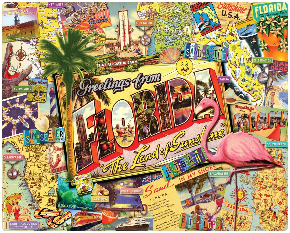 American Products Group, Inc - Wholesale Magnet - 12" x 15" Greetings from Florida Magic Slice Gourmet Size0