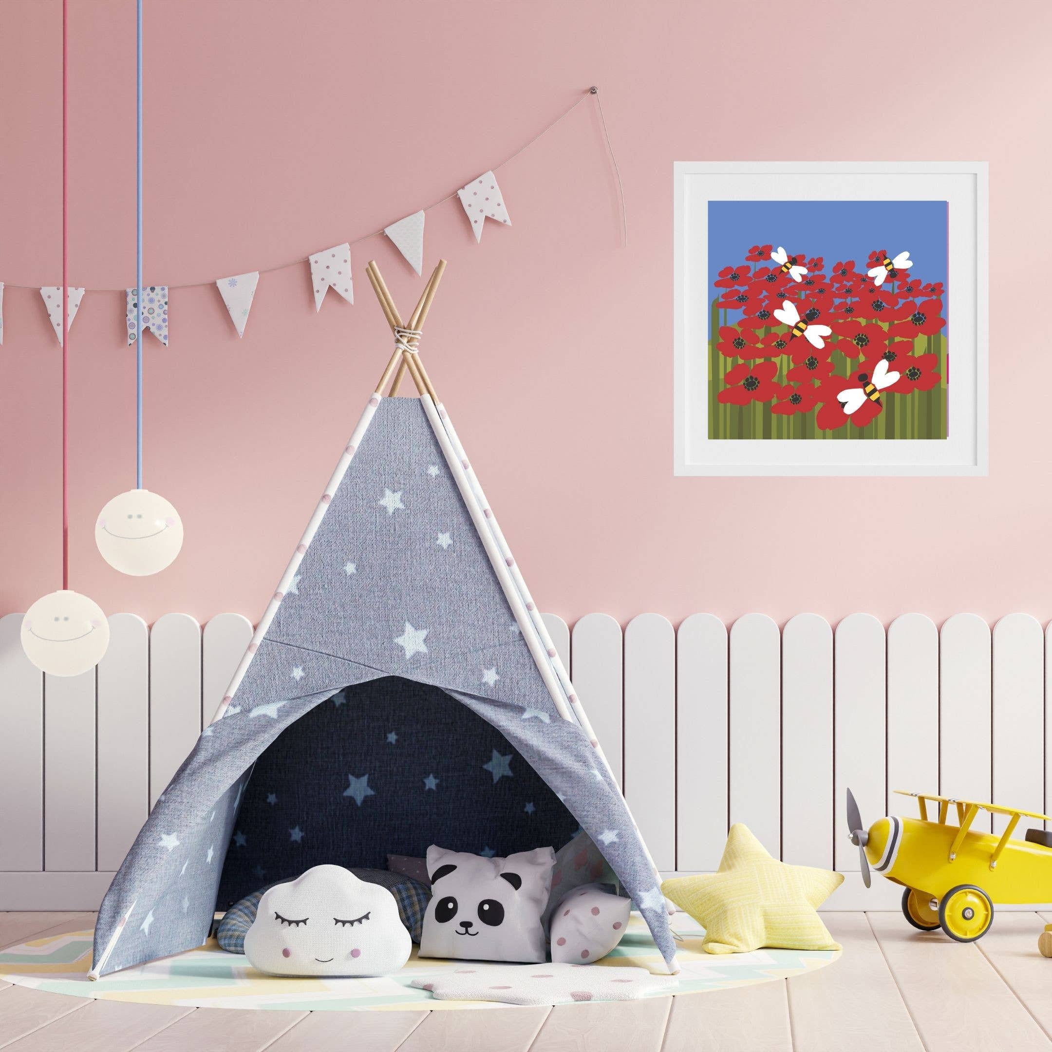 Urban Kolor - Wholesale Art Print - Kids & Baby - Wildflowers Red3