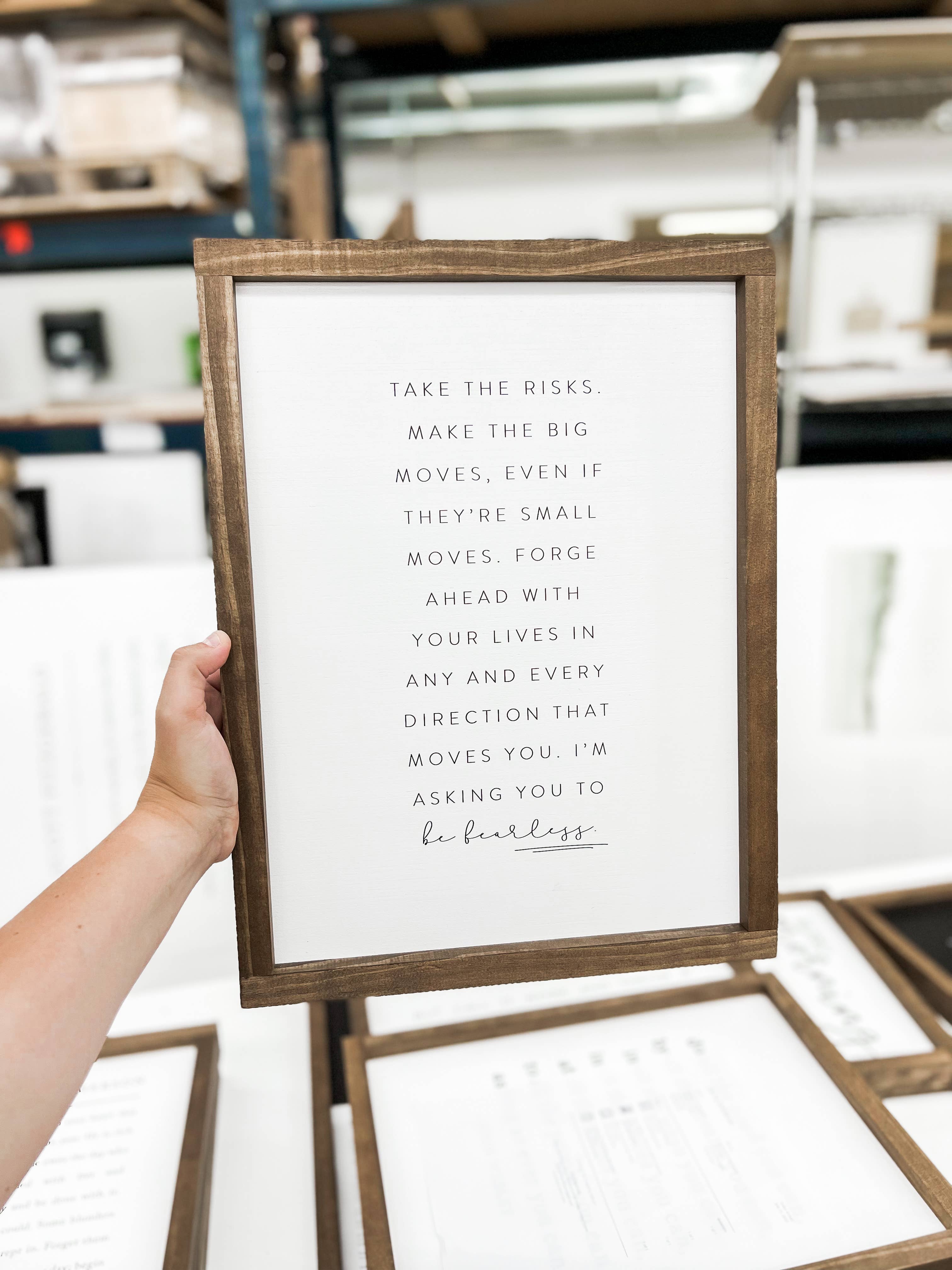 Lily and Sparrow - Wholesale Sign - Take the Risks | Handmade Wood Sign, Wall Art2