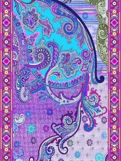 Sciarpa 70*180 seda cor fúcsia verde por atacado de L'OFFICIEL SRL