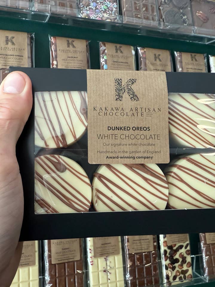 Dunked Oreos - Milk Chocolate Stripes for wholesale by Kakawa Artisan Chocolate & Co Ltd