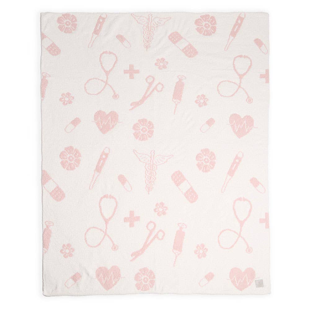 Sensibling Corp. - Vente Plaids - Couverture réversible à motif sur le thème médical1