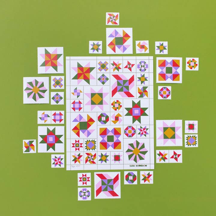 Lisa Congdon Art & Illustration - Wholesale Poster - Poster Stamp series 6 - 27 Quilt Squares3