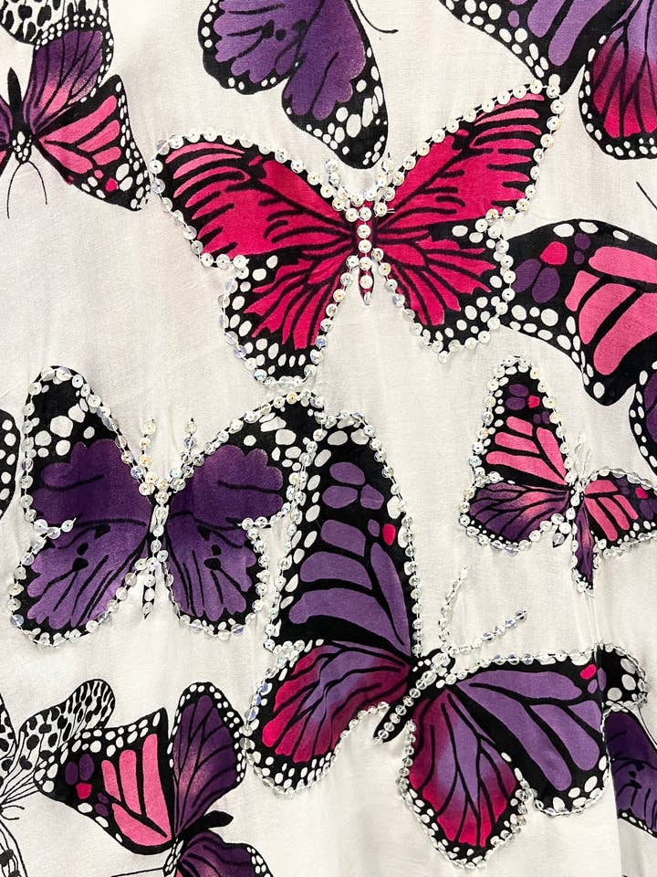 Bamboo Source Tropical Decor - Wholesale Blouse - Women's - Sequined Butterfly Summer Top/Cover Up4