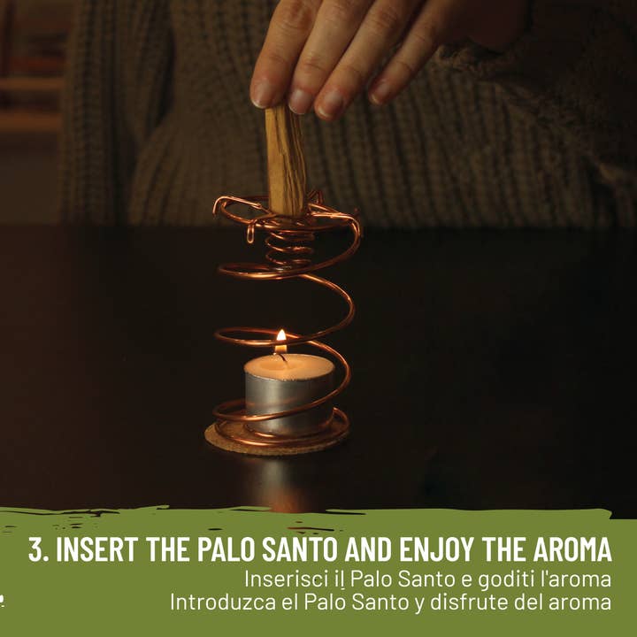 Herborea srl – Großhandel Räucherstäbchenhalter – Palo Santo Aroma Diffusor mit 4 Palo Santo Stäbchen5