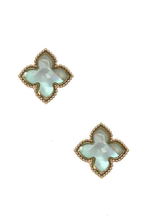 anbfashion - Wholesale Stud/Post Earrings - FOUR PETAL FLOWER POST EARRING 5425