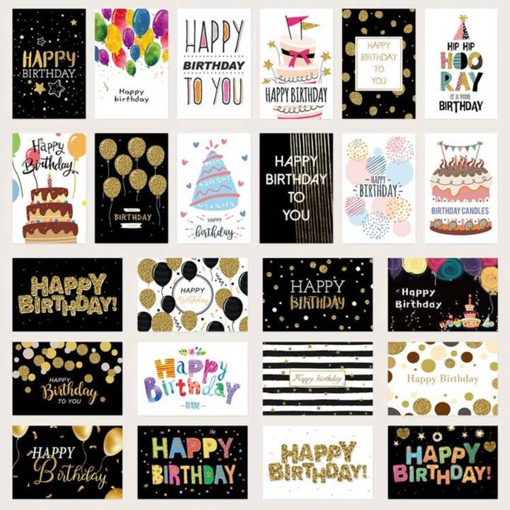 10pcs/Set Folding Flat Birthday Greeting Cards With Envelope for wholesale by verona home and gift