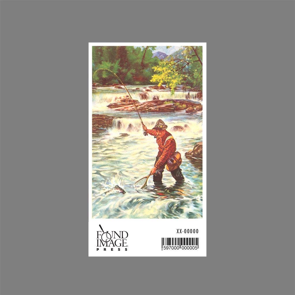 Found Image Press - Wholesale Sticker - Sticker FS-147 Fly Fisher with Net1