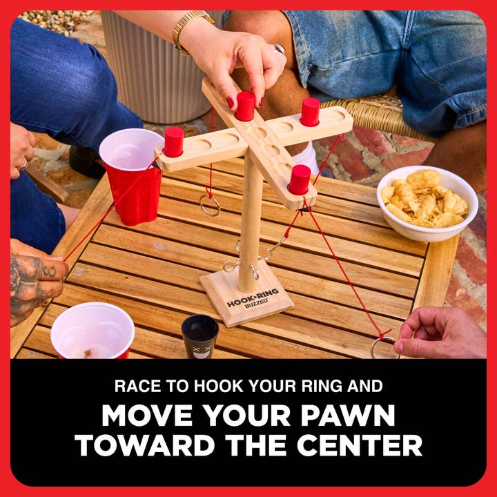 What Do You Meme - Wholesale Board Game - Buzzed 4-Way Hook & Ring - Ring Toss Drinking Game Ages 21+ 4
