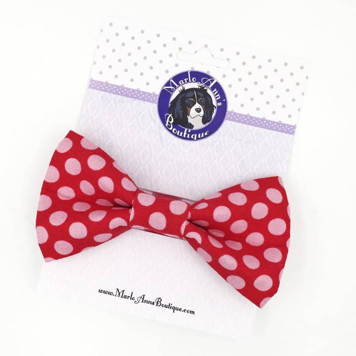 Valentine Polka Dot Bow Tie for wholesale by Marlo Ann's Boutique