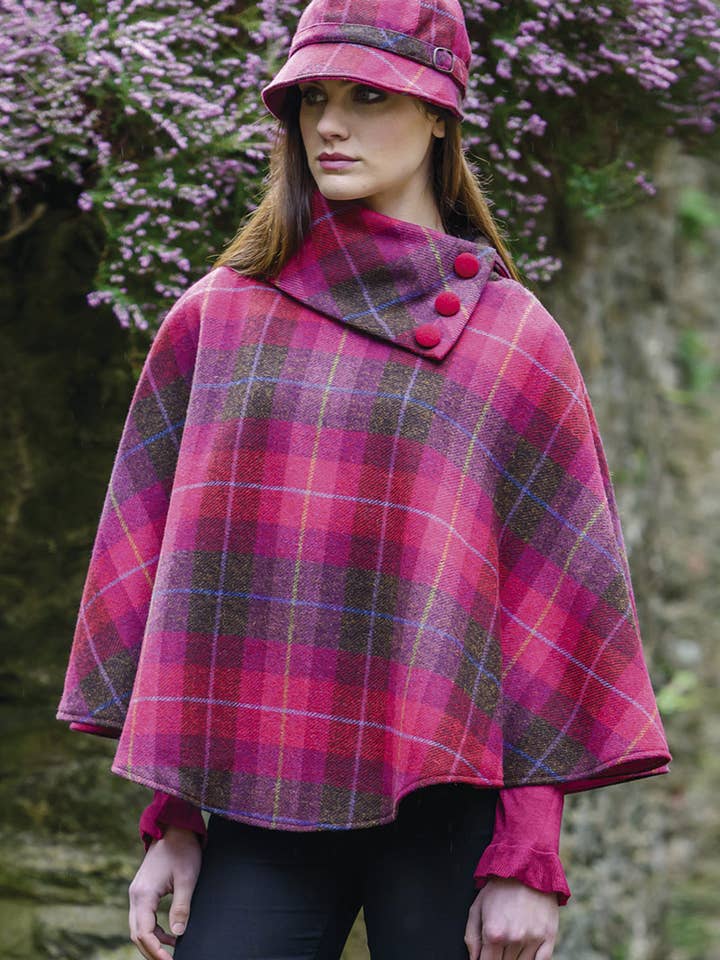 Mucros Weavers - Wholesale Poncho - Women's - Ladies 100% Wool Poncho 223