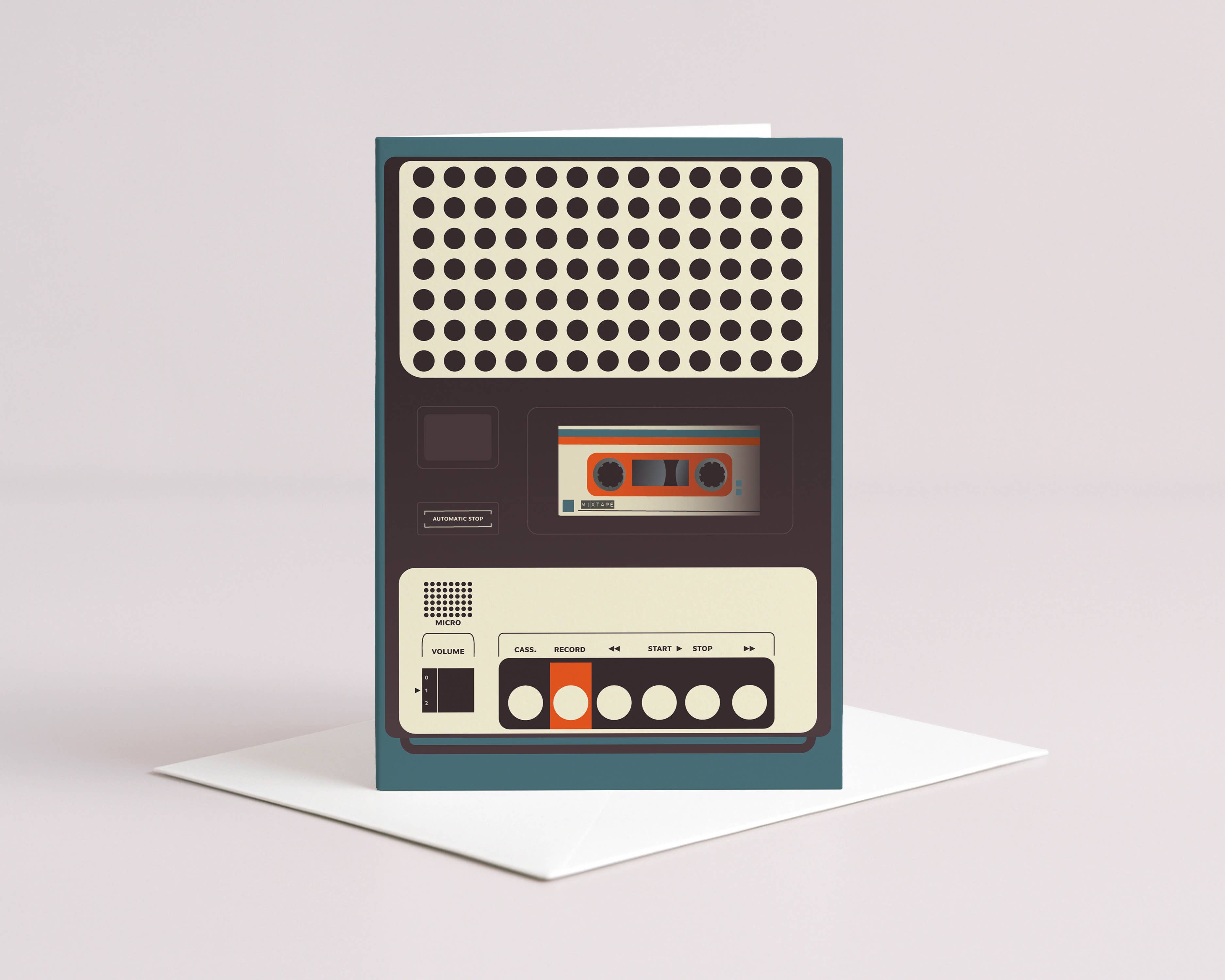 Gail Myerscough – wholesale Everyday greeting card – Cassette Recorder Greeting Card6