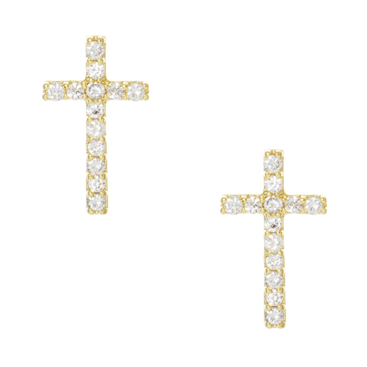OHBOOBA DESIGN - Wholesale Stud/Post Earrings - Gold Petite Cross Stud Earrings