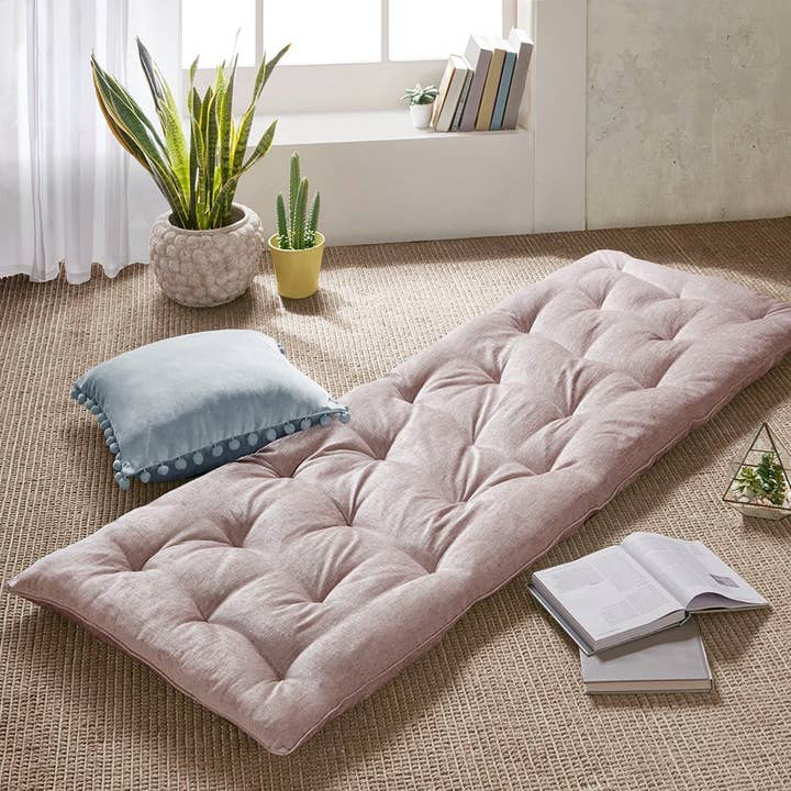 Olliix - Wholesale Chair Cushion - Light Weight Foldable Lounge Floor Pillow Cushion, Blush