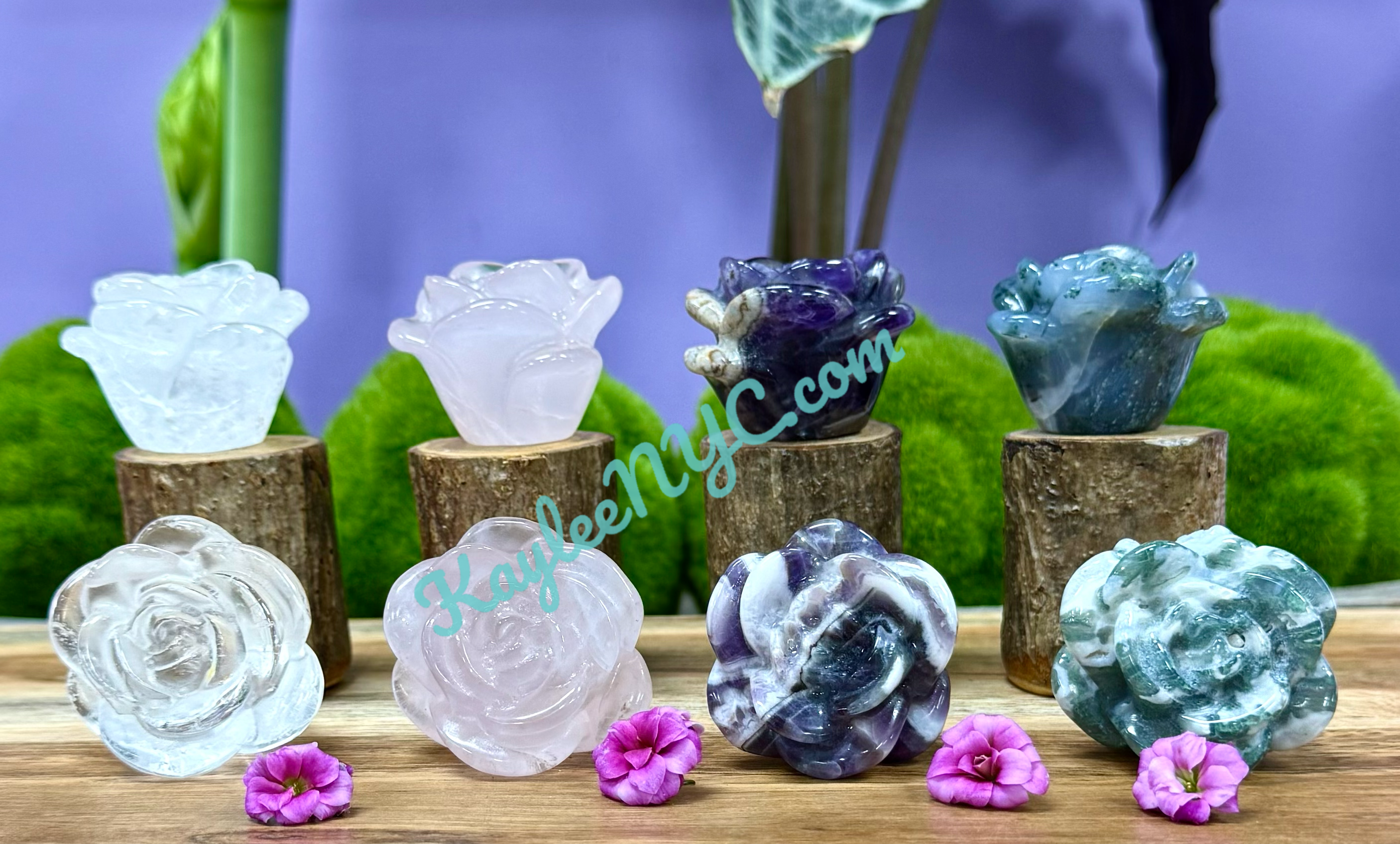 KayleeNYC - Wholesale Spiritual Stone/Crystal - 1.6” Natural Mix Crystals Roses Healing Energy1