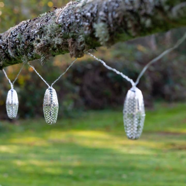 Allsop Home & Garden – wholesale String lights – Marrakesh Metal Solar String Light - Silver Star
