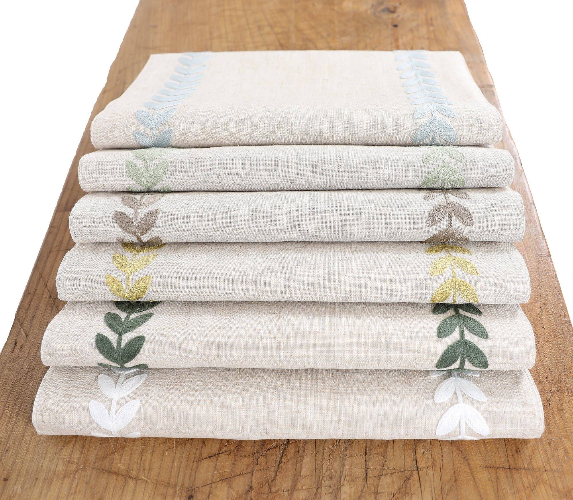 Xia Home Fashions & Manor Luxe - Wholesale Table Runner - Cute Leaves Crewel Embroidered Table Runner2