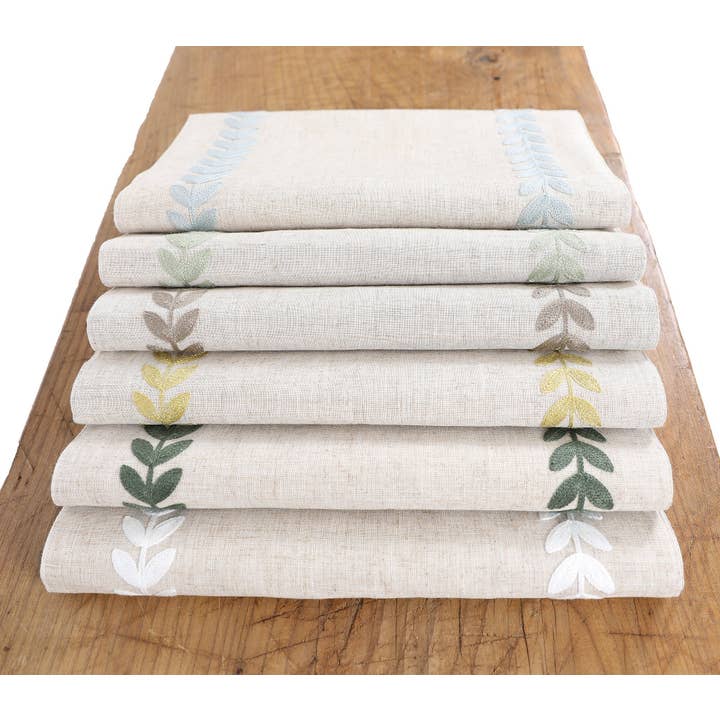 Xia Home Fashions & Manor Luxe - Wholesale Table Runner - Cute Leaves Crewel Embroidered Table Runner2