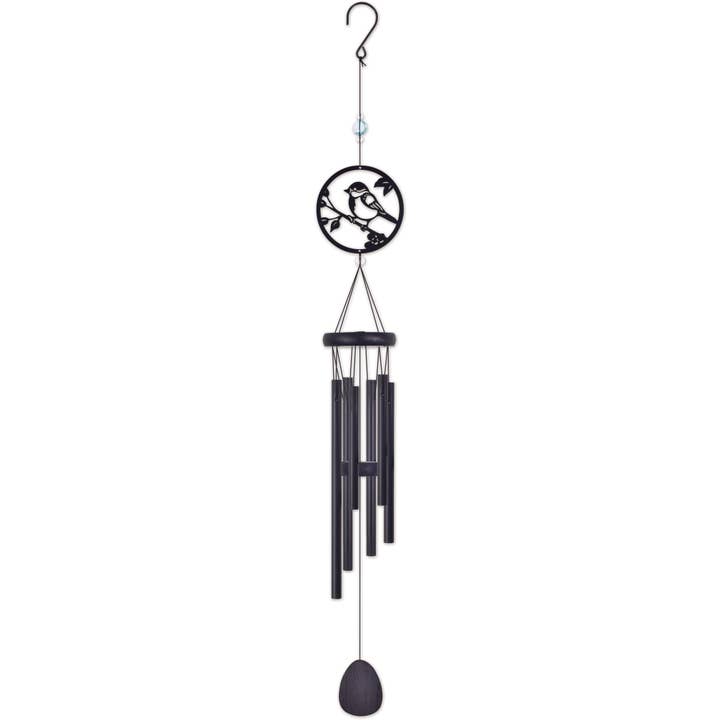 Decoração de jardim com silhueta Chickadee Silhouette Wind Chime de 35" - 93450 por atacado de Sunset Vista Designs