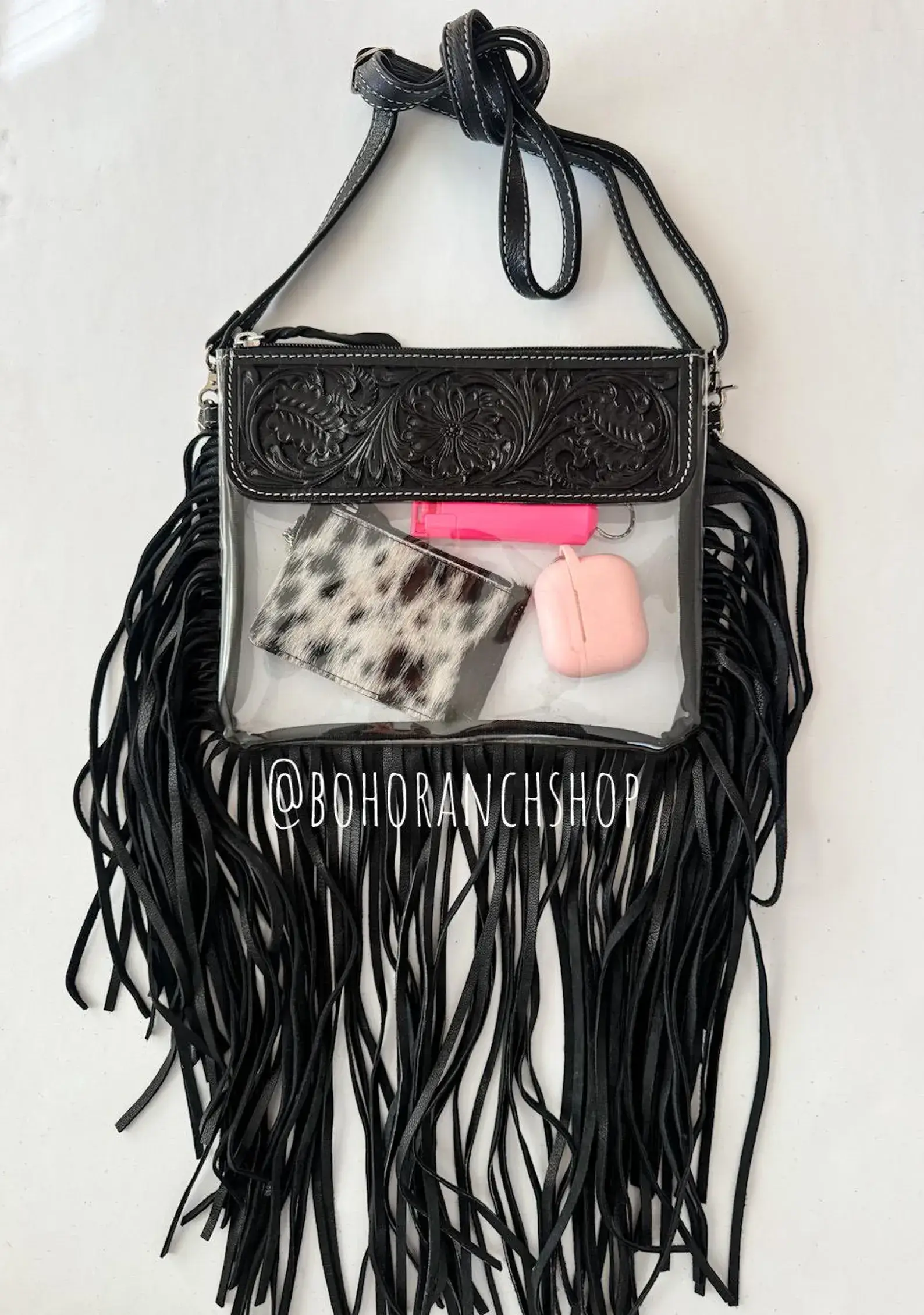 Boho Ranch Shop – wholesale Crossbody bag – Women's – Hand Tooled Clear Purse Crossbody - Concert Game Day Stadium12