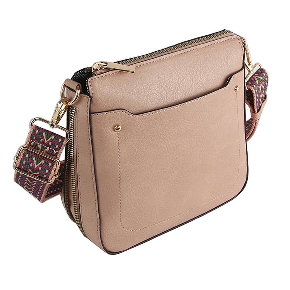 Collections by Fame Accessories – bolsa tiracolo - Mulher por atacado – Bolsa Mensageiro a Tiracolo de Couro com Alça Boho3