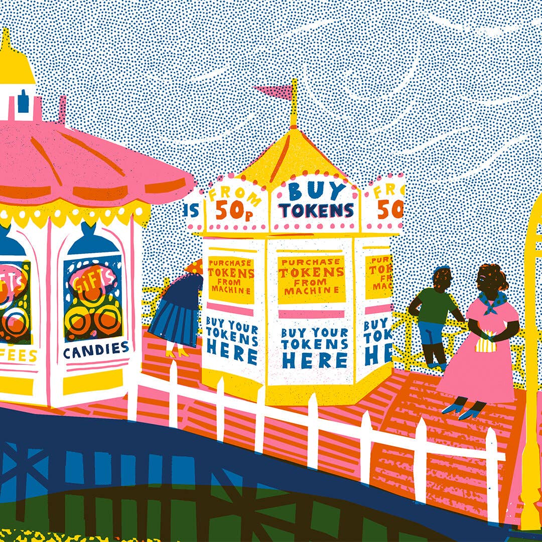 Design For Today – wholesale Art print – New!!!  Along the Pier by Louise Lockhart2