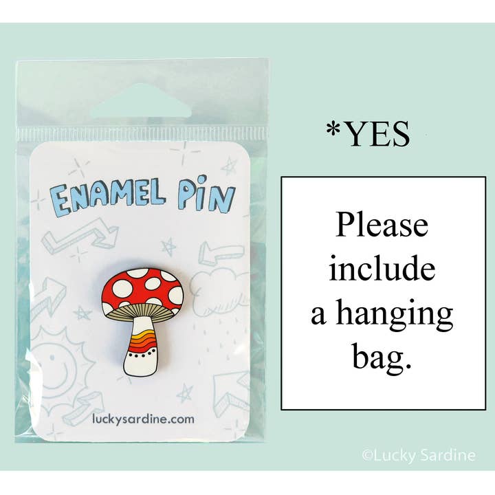 Lucky Sardine - Wholesale Lapel Pin/Button - Mushroom Rainbow, Magic Shroom, Retro Vintage 70s Enamel Pin5