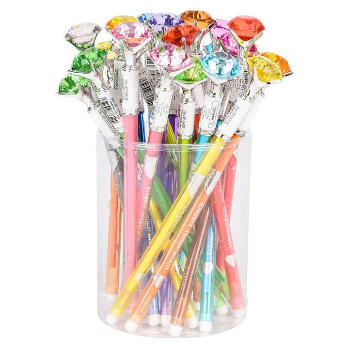 Stylo à bille en gel diamanté de 7 pouces (24 pièces/un), jouets LLB pour enfants pour la vente par La Luna Bella - Toys