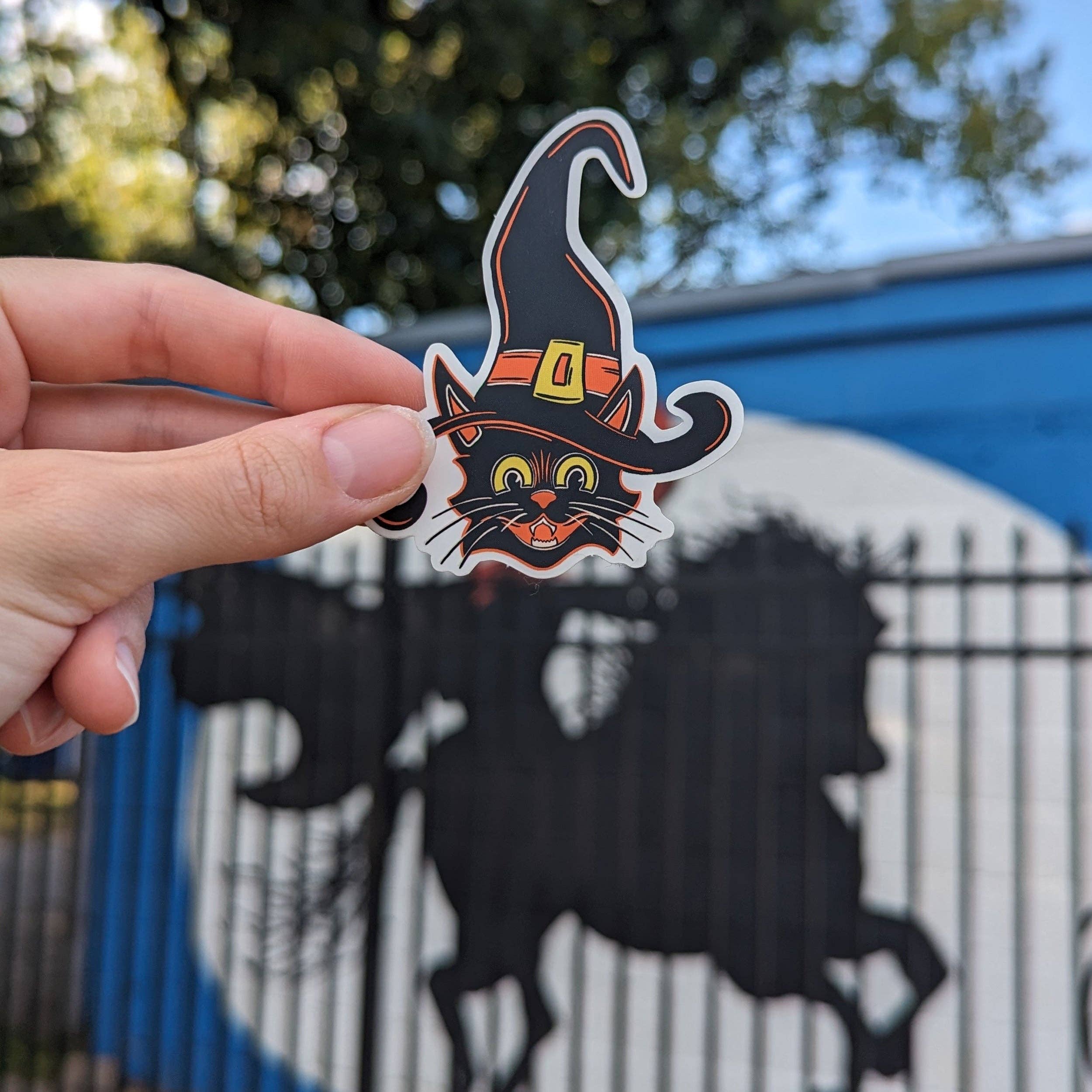 Bolts and Stars - Wholesale Sticker - Black Cat Witch Halloween Sticker3