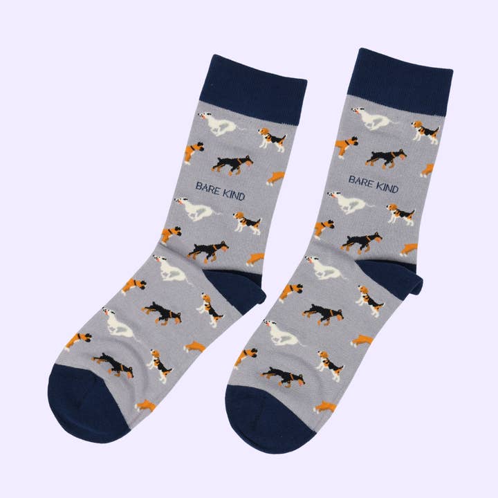 Bare Kind Socks - Wholesale Socks - Women's - Purple Dog Socks | Bamboo Socks | Purple Socks