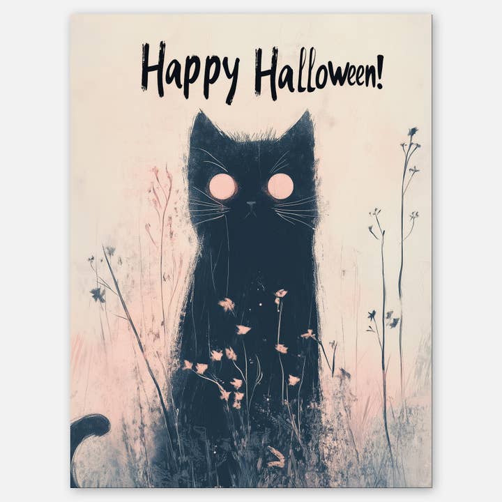 Haunted Kitten - A2 greeting card for wholesale by Paper Slam