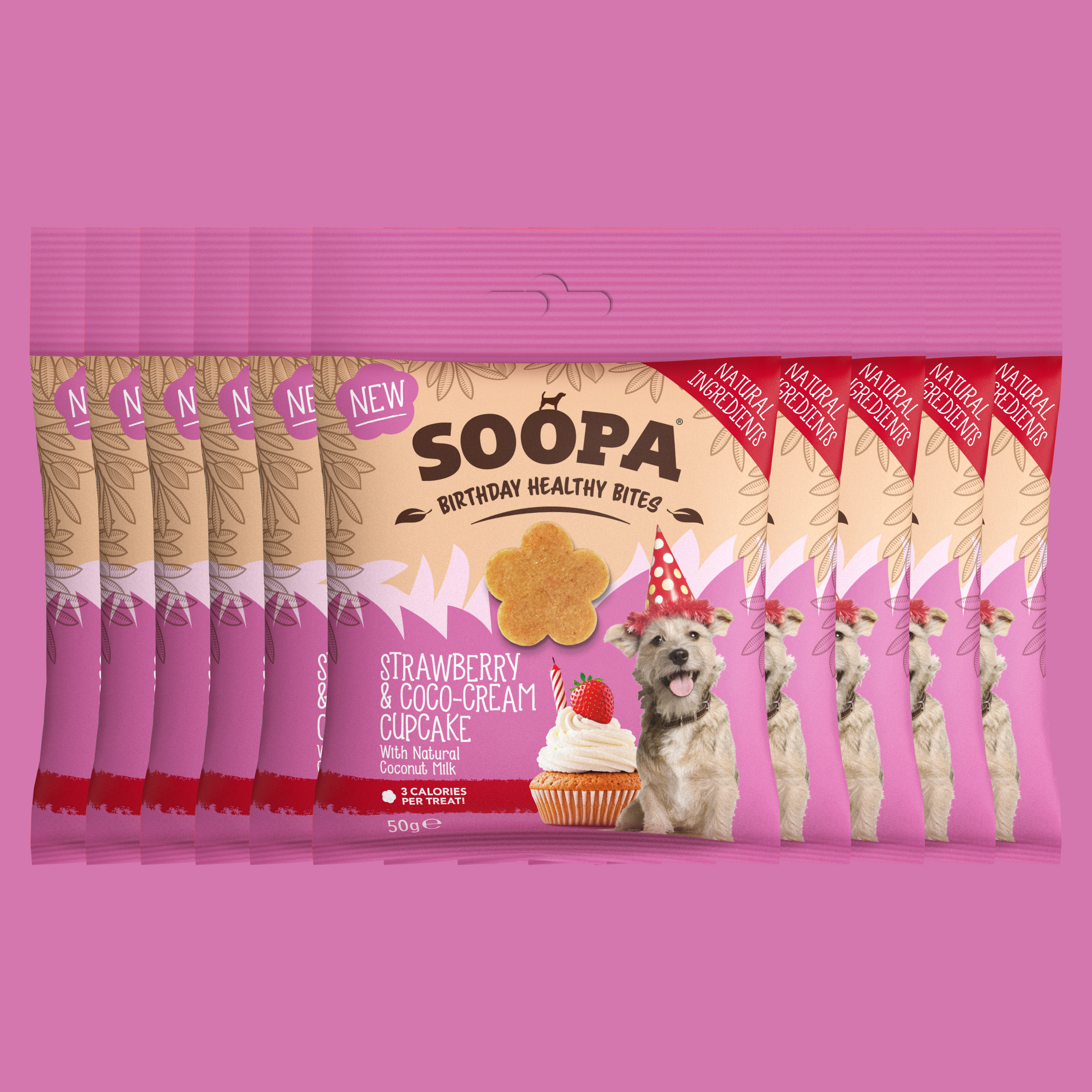 Soopa Europe - Wholesale Pet Treats - Dog - Strawberry & Coco-Cream Cupcake Dog Treats1