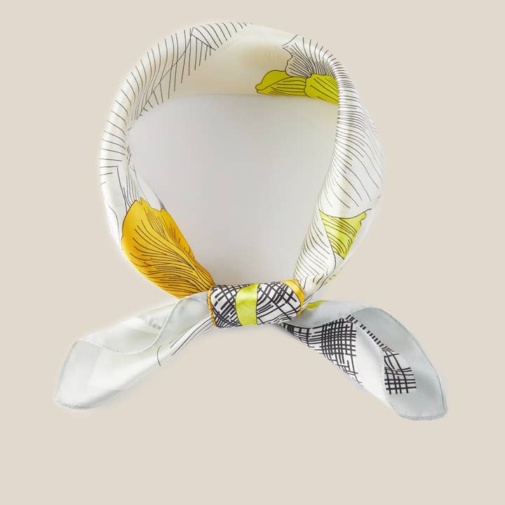 Pen Art Flower Print Square Bandana Scarf for wholesale by Anarchy Street