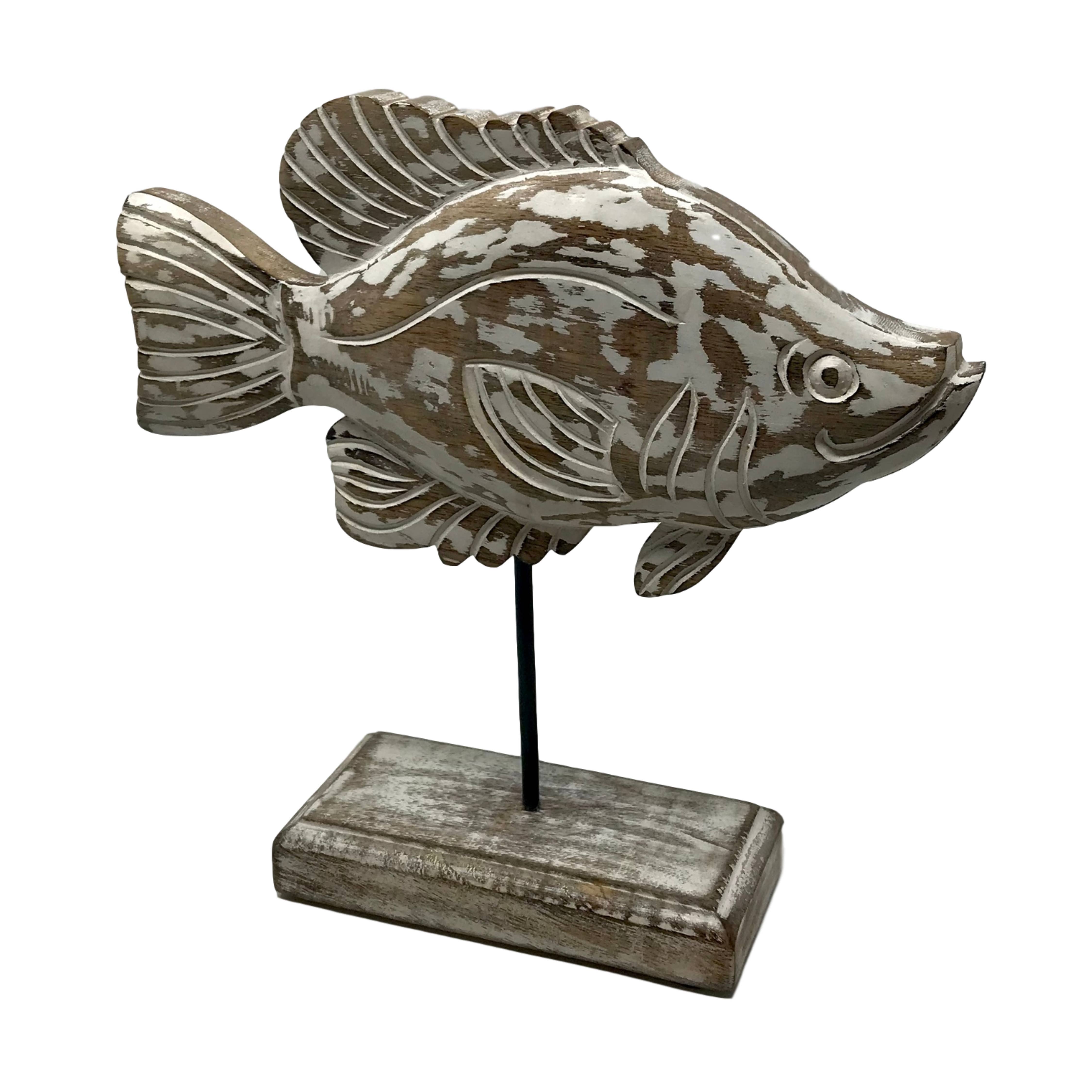 Wilco Home – Engroshandel Skulptur – „Fish Tales“ Feebie Fantail fisk udskåret træ skulptur/stativ7